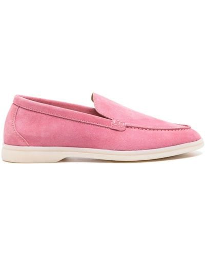 SCAROSSO Ludovica Suede Loafers - Pink