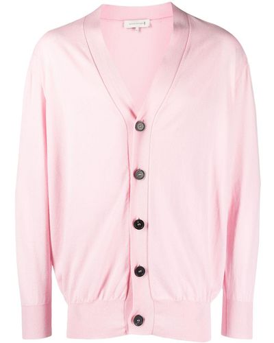 Mackintosh V-neck Cotton Cardigan - Pink