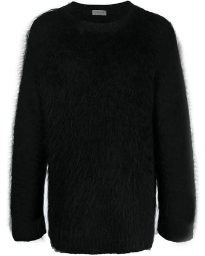 Yohji Yamamoto Furry-knit Design Jumper - Black