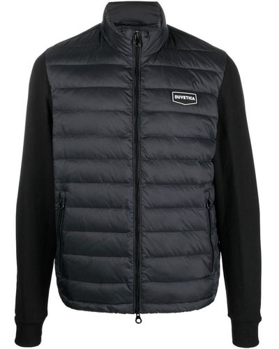 Duvetica Embroidered Logo Quilted Puffer Jacket - Black