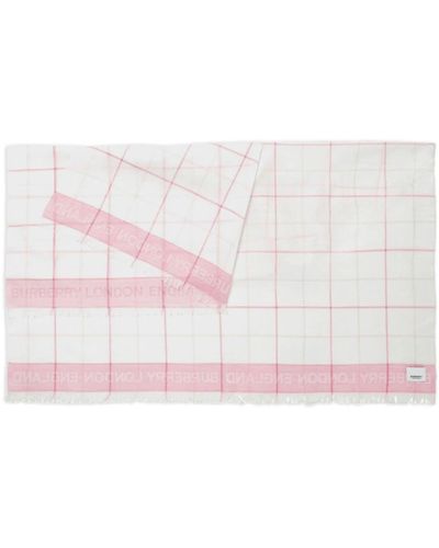 Burberry Check-pattern Cotton Scarf - Pink