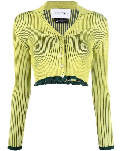 ESTER MANAS Cropped Button-up Cardigan - Yellow
