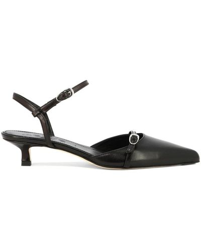Aeyde Melia 35mm Leather Court Shoes - Black