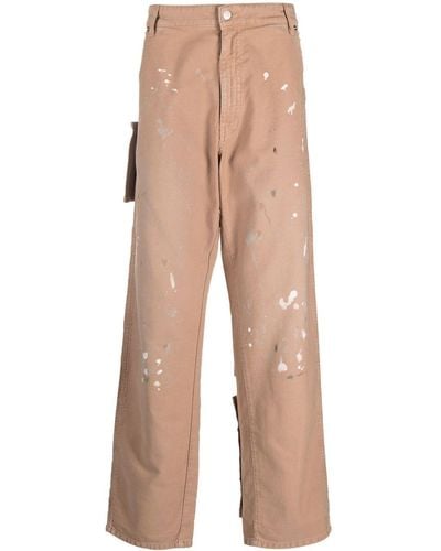 DARKPARK Indron Painted Canvas Trousers - Natural