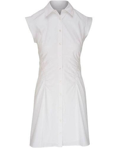 Veronica Beard Cap-sleeve Gathered Shirtdress - White