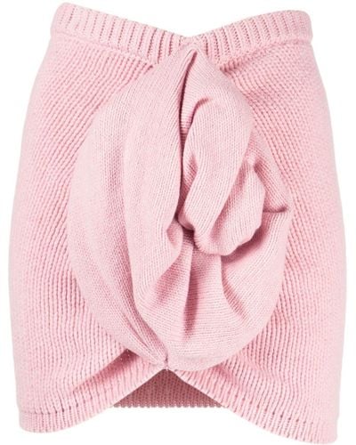 Magda Butrym Rose-appliqué Cashmere Miniskirt - Pink