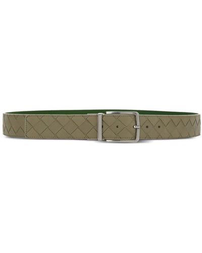 Bottega Veneta Intrecciato Leather Belt - Green