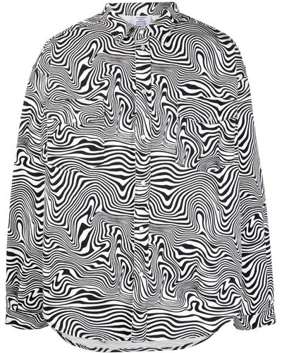 Vetements Zebra-print Button-up Shirt - Grey