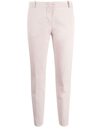 Fabiana Filippi Mid-rise Cropped Stretch-cotton Trousers - Pink