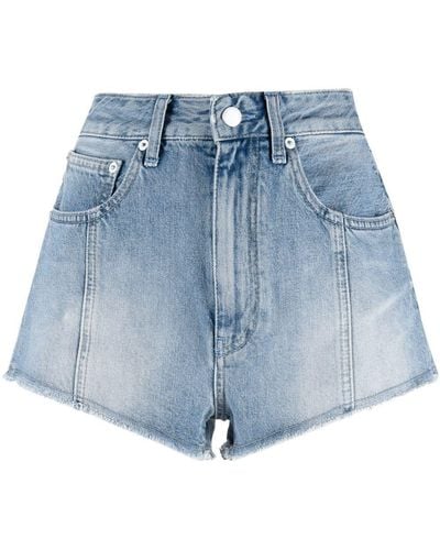 Alessandra Rich High-rise Denim Shorts - Blue