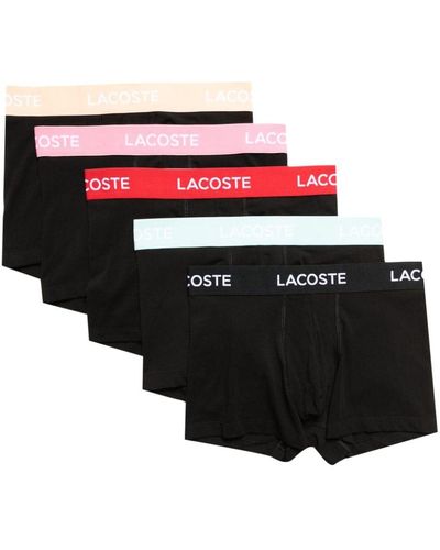Lacoste Logo-print Boxers (set Of Five) - Red