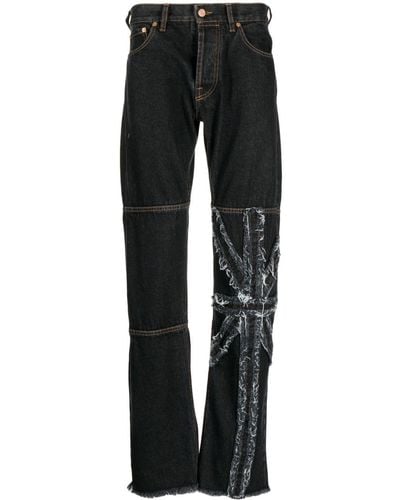 JORDANLUCA Distressed-effect Patchwork Jeans - Black