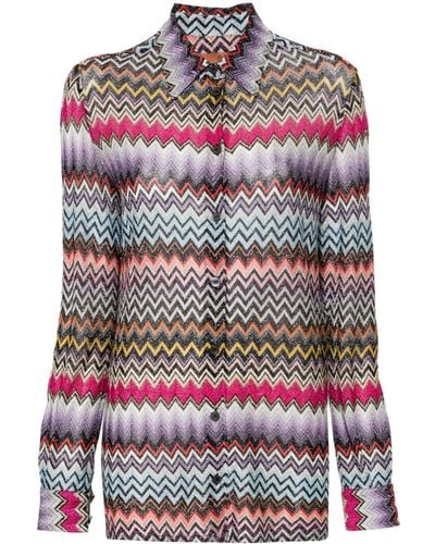 Missoni Camisa de punto en zigzag - Multicolor