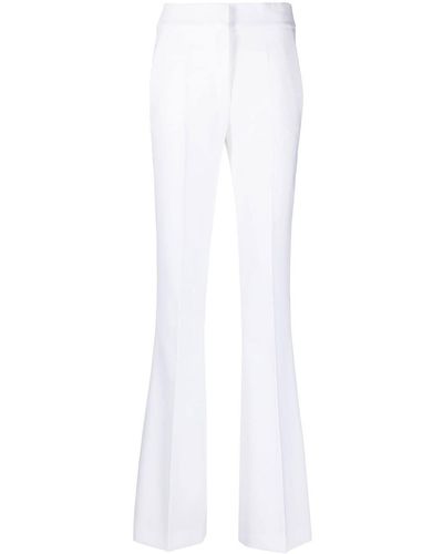 Genny High-waisted Flared Pants - White