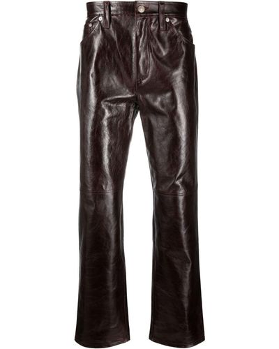 Séfr Eito Mid-rise Leather Trousers - Blue