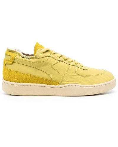 Diadora Paneled Lace-up Sneakers - Yellow