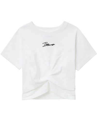 Izzue Twist-detail Cotton T-shirt - White