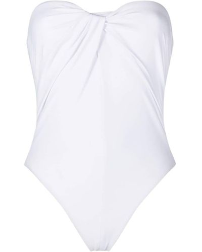 Rosetta Getty Twist- Detail Strapless Swimsuit - White