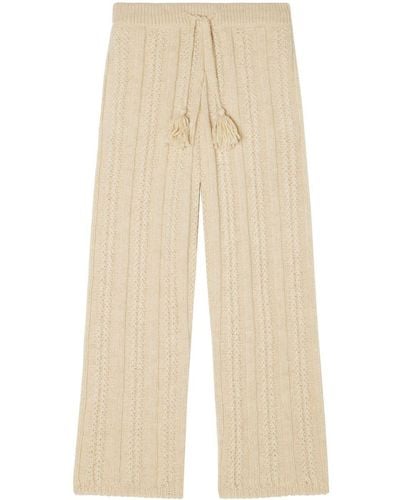 Alanui The Talking Glacier Cable-knit Trousers - Natural