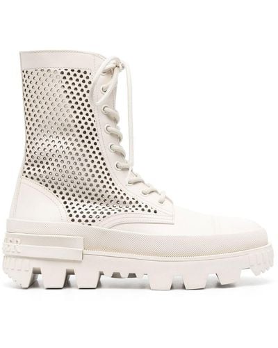 Moncler Perforated Lace-up Boots - Natural