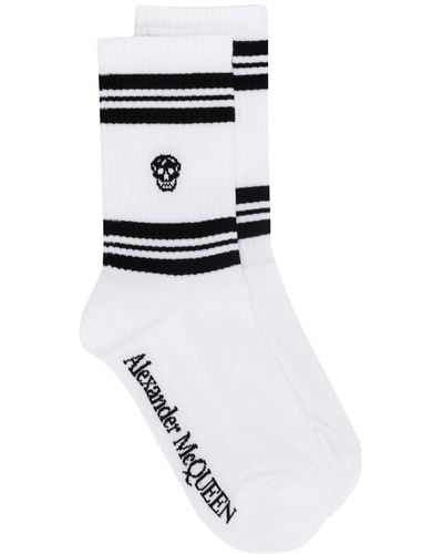 Alexander McQueen Skull Knitted Socks - White