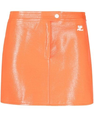 Courreges Reedition Vinyl Miniskirt - Orange