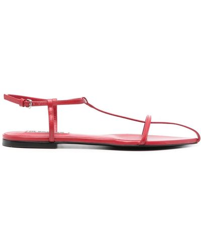 Jil Sander Flat Cage Sandals - Red