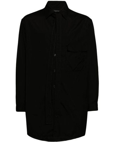 Yohji Yamamoto Classic-collar cotton shirt - Schwarz