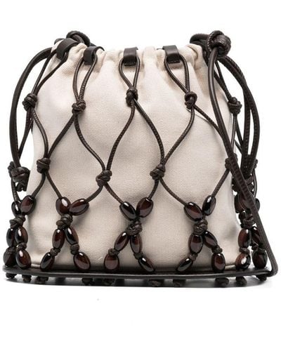 Hereu Bonera bead-embellished crossbody bag - Neutro