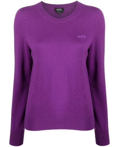 A.P.C. Nina Virgin Wool Sweater - Purple