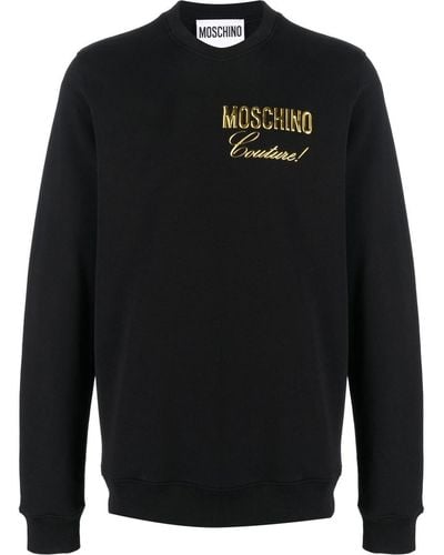 Moschino Metallic Logo-print Sweatshirt - Black