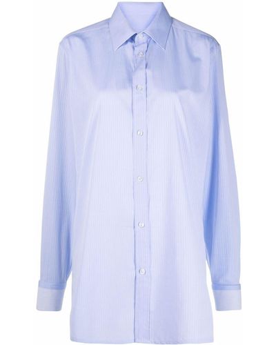 Maison Margiela Stripe-print Shirt - Blue