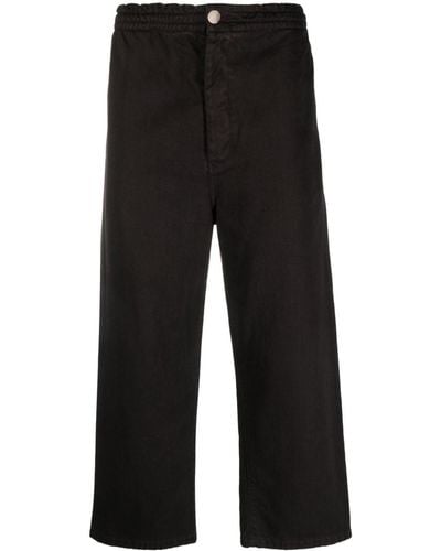 Societe Anonyme Low-rise Cropped Cotton Trousers - Black