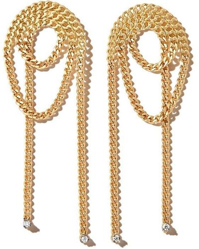 Delfina Delettrez Pendientes Unchain My Art Knot en oro amarillo de 18kt con diamante - Metálico