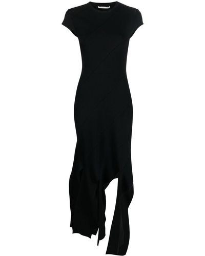 Stella McCartney Fringe-hem Striped Midi Dress - Black