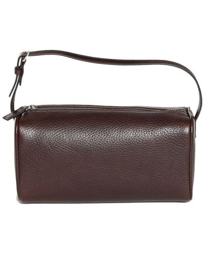 The Row 90's leather shoulder bag - Braun