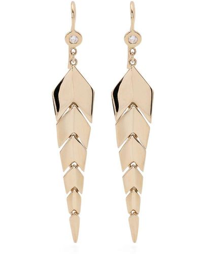 Jacquie Aiche 14kt Yellow Gold Small Fishtail Drop Earrings - Metallic