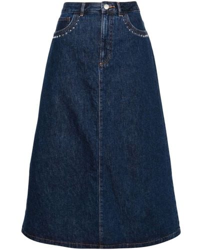 A.P.C. A-line Denim Midi Skirt - Blauw