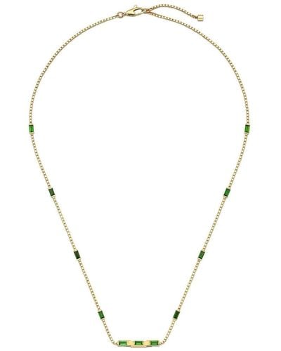 Gucci Link To Love Baguette Tourmaline Necklace - Metallic