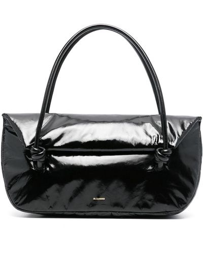 Jil Sander Patent Leather Tote Bag - Black