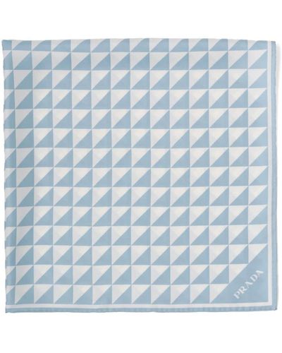 Prada Schal mit geometrischem Print - Blau