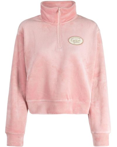 Chocoolate Zip-up Corduroy Sweatshirt - Pink