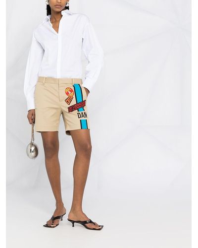DSquared² Printed Shorts And Shirt Playsuit - White