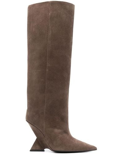 The Attico Cheope 105mm Suede Boots - Brown