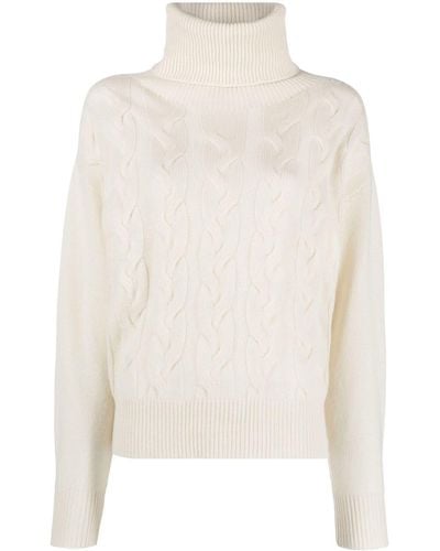 Woolrich Turtleneck Cable-knit Jumper - White