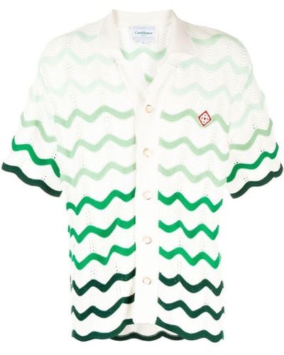 Casablancabrand Short-sleeve Crocheted Shirt - Green
