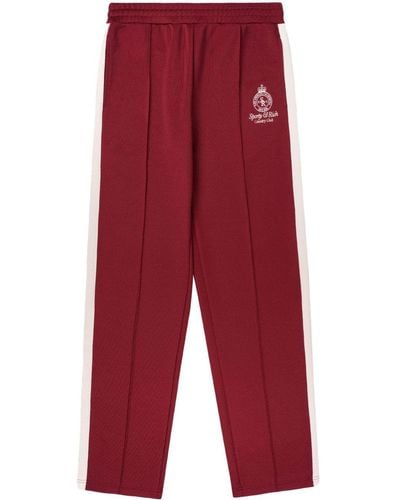 Sporty & Rich Crown Track Trousers - Red