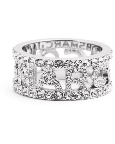 Marc Jacobs The Monogram Pavé Ring - White