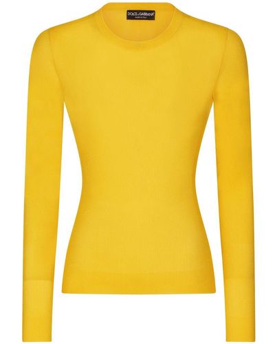 Dolce & Gabbana Crew-neck Knitted Jumper - Yellow