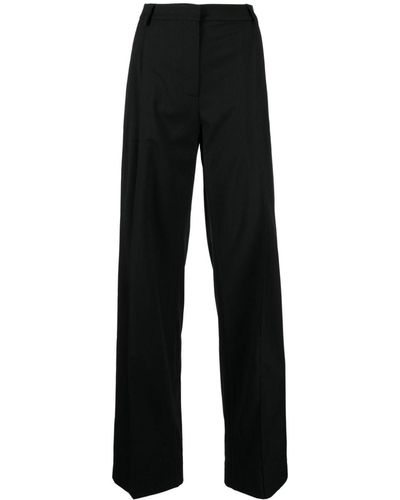 Matériel Wide-leg Pleated Pants - Black